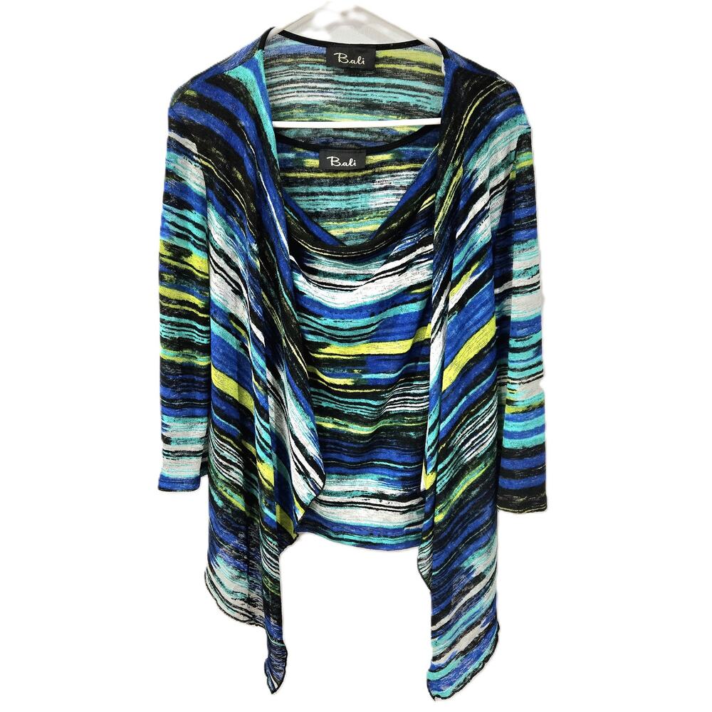 Bali Size Large Womens Multi Color Blouse & Top Cover up